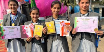 Shreni, Tanishka, Bhumika and Kanchan brought Laurels to School
