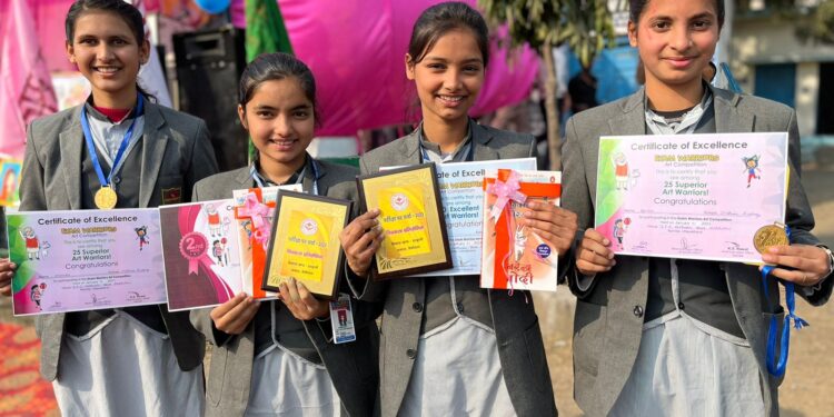 Shreni, Tanishka, Bhumika and Kanchan brought Laurels to School